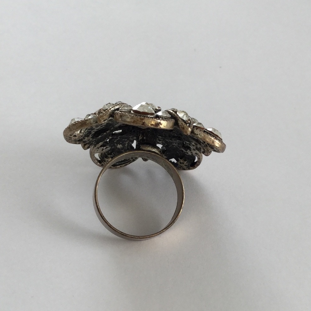 Statement Ring with Rhinestones - Picture 2 of 3